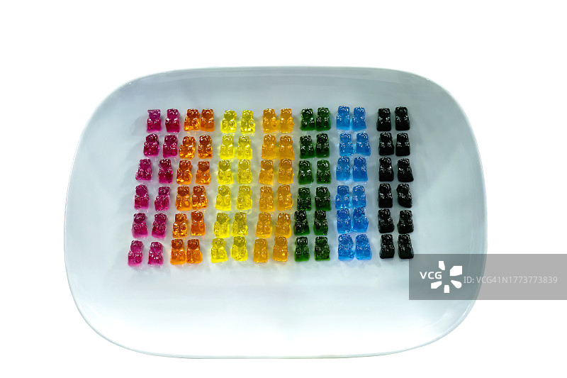 白色背景上的彩色果冻糖果图片素材