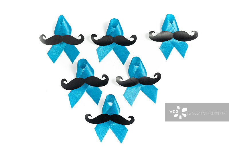 带有胡须的前列腺癌防治意识丝带图片素材
