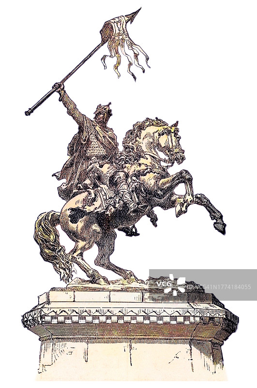 征服者威廉一世的骑马雕像图片素材