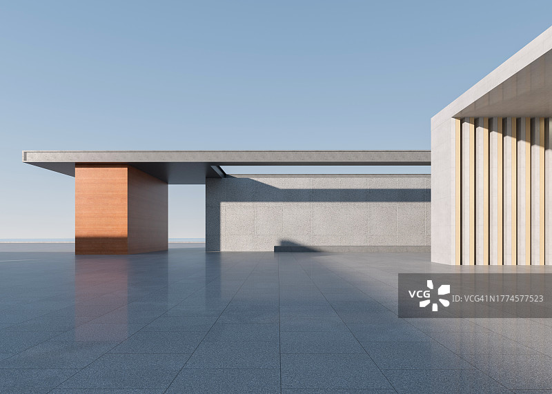 空荡荡的现代建筑大厅图片素材