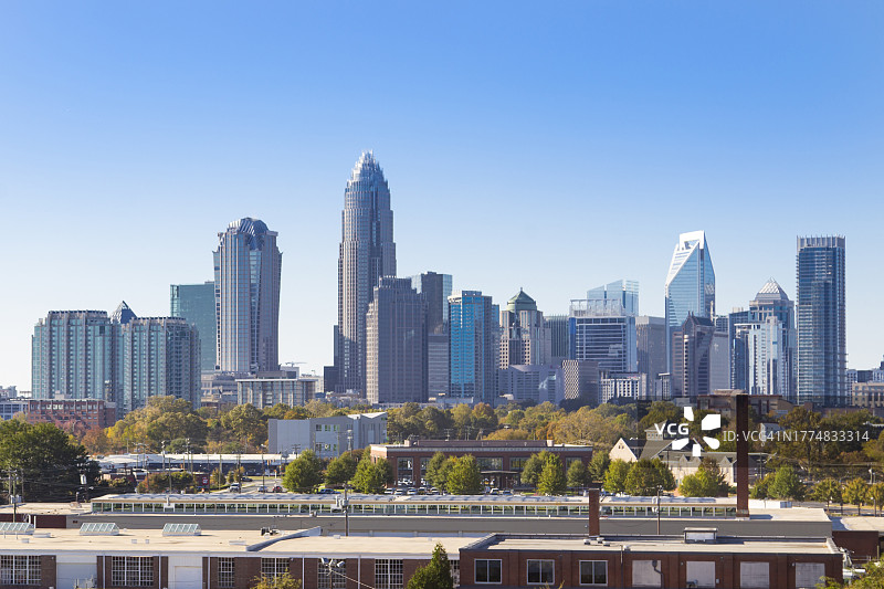 北卡罗来纳州夏洛特天际线图片素材