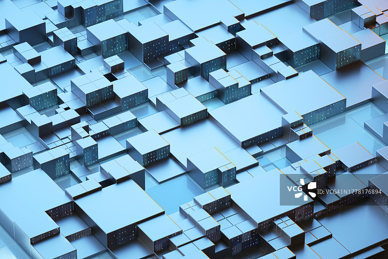 立方体数据连接图片素材