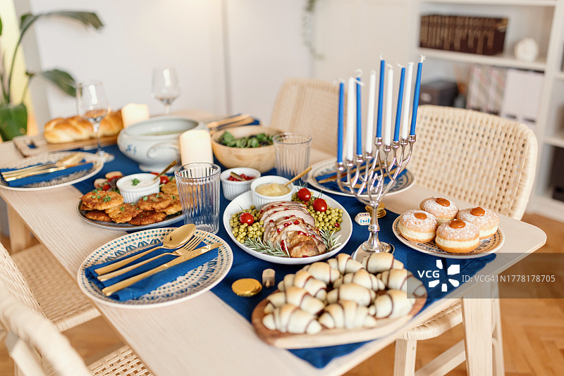 犹太光明节传统美食图片素材