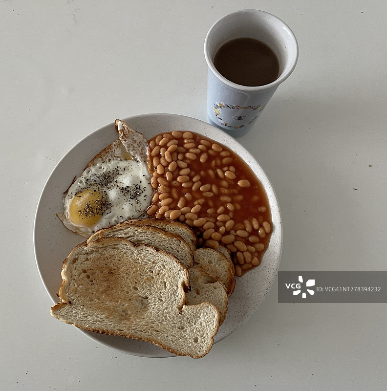 英国科尔切斯特的餐桌早餐俯视图图片素材