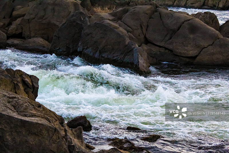 北卡罗来纳州罗阿诺克 rapids 海景，美国图片素材