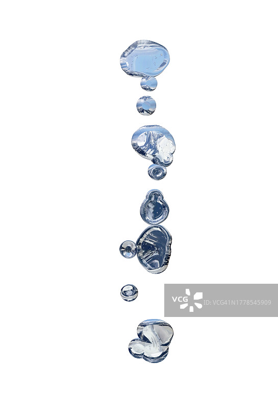 浮雕银色液滴落在白色背景上图片素材