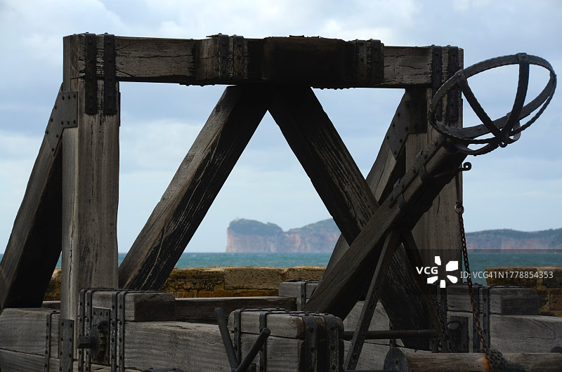 意大利撒丁岛的投石机图片素材