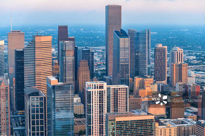 休斯顿市中心黎明景色图片素材