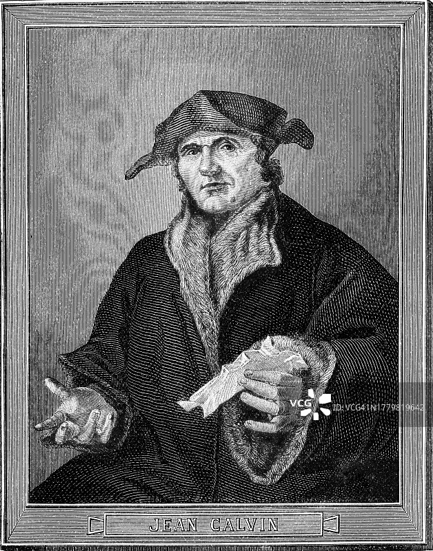 约翰·加尔文肖像 - 法国神学家、牧师和改革家图片素材