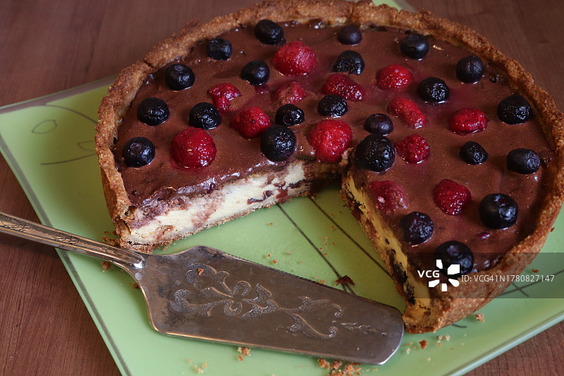 自制南瓜巧克力馅饼，浆果馅料图片素材