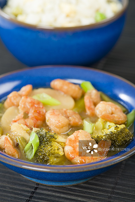 姜葱炒虾图片素材