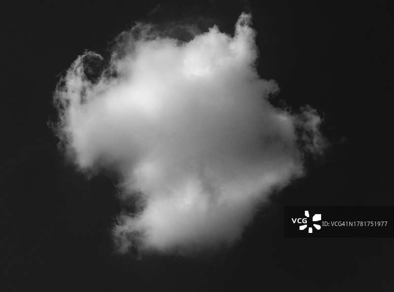 黑色背景上的白云图片素材