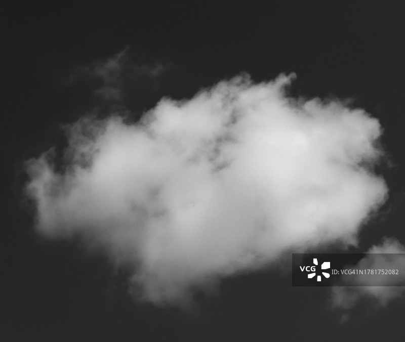 黑色背景上的白云图片素材