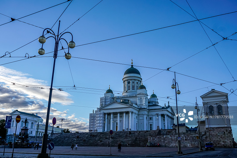 赫尔辛基参议院广场大教堂图片素材