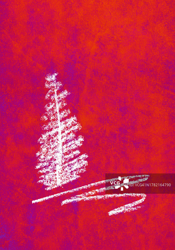 粉彩圣诞贺卡草图图片素材