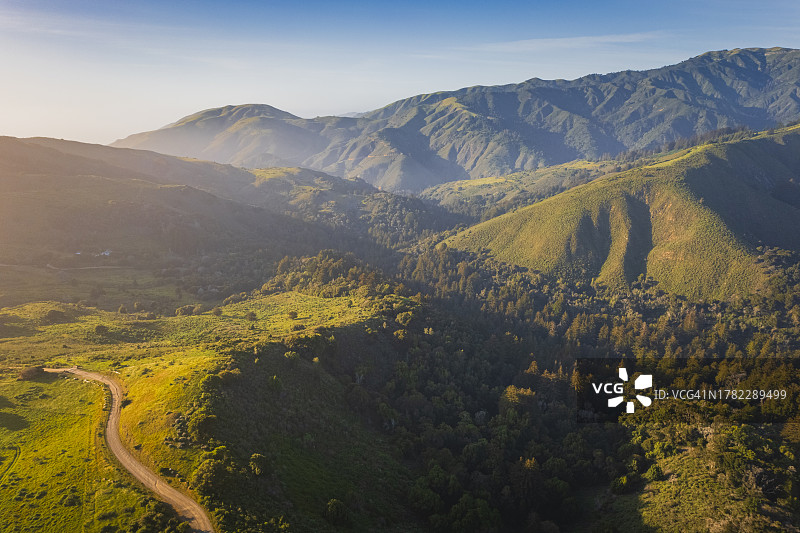 加利福尼亚大苏尔圣卢西亚山脉航拍图图片素材