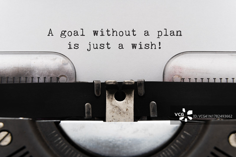 没有计划的目标只是打字机上的一个愿望图片素材
