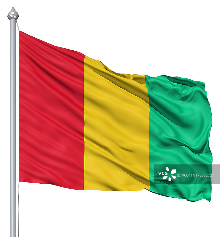 几内亚的飘扬旗帜图片素材