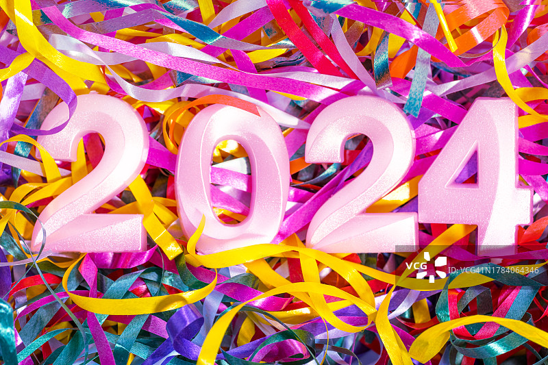 2024年圣诞节新年彩色散景数字图片素材