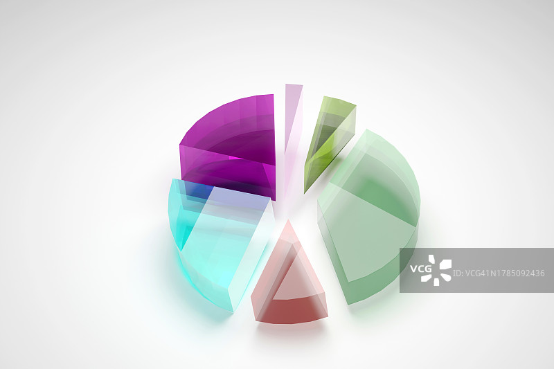 透明玻璃饼图图片素材