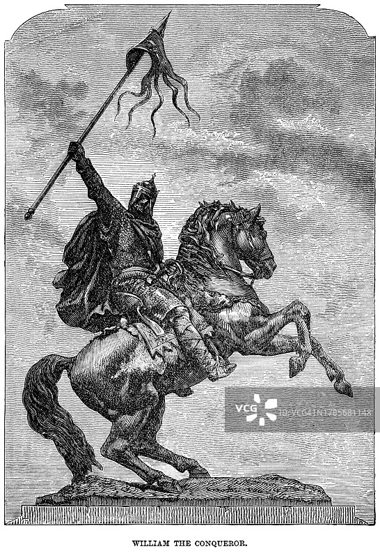 征服者威廉一世的骑马雕像图片素材