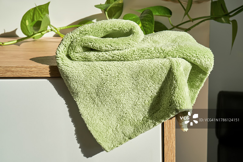 桌子上毛巾的特写图片素材