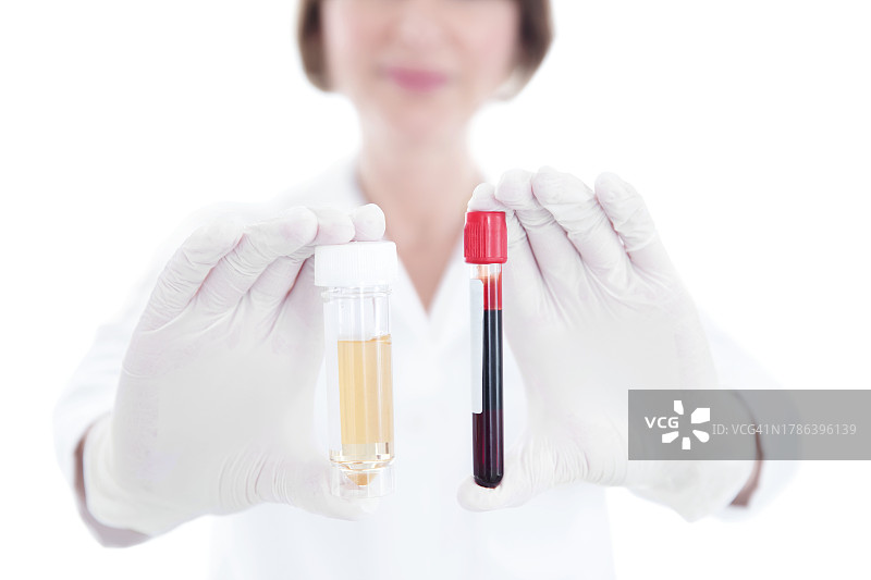 医生与尿液血液样本图片素材