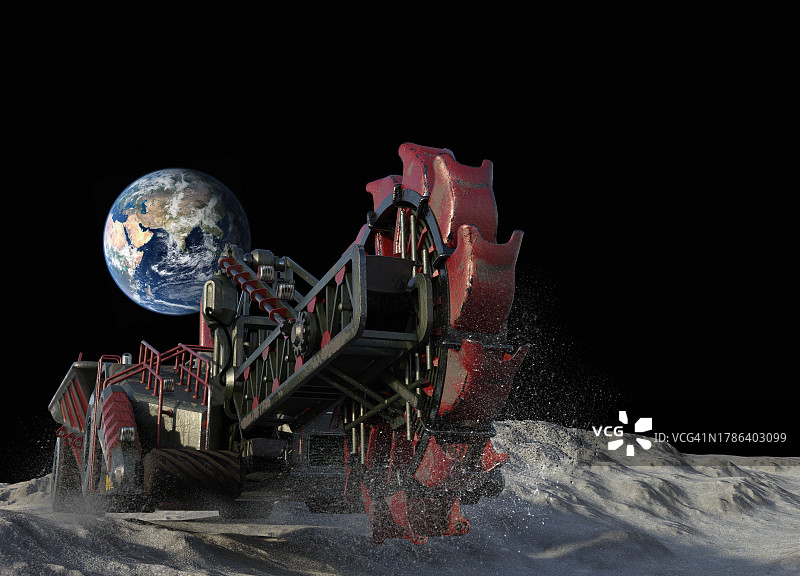 月球采矿，插图图片素材