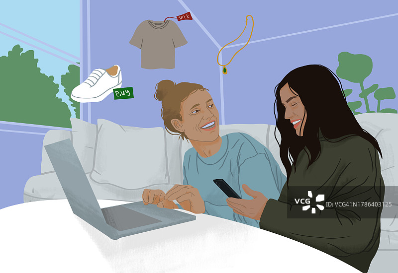 在线购物插图图片素材
