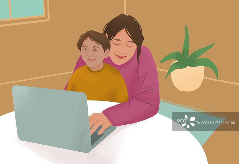 平衡工作与家庭概念插画图片素材