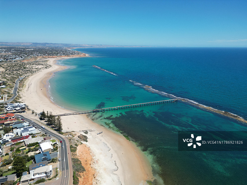 诺阿伦加港码头：阿德莱德南侧的滨海郊区，南澳大利亚图片素材