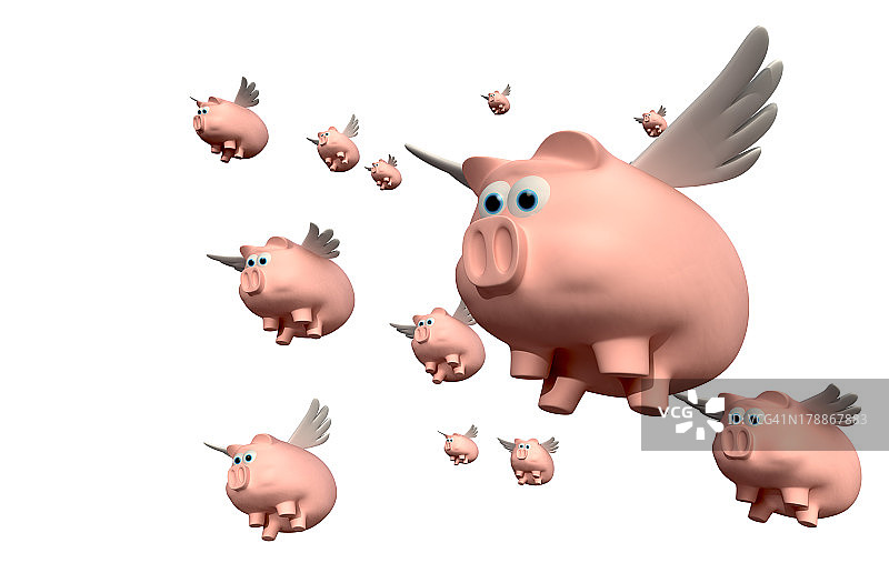 当猪在飞图片素材