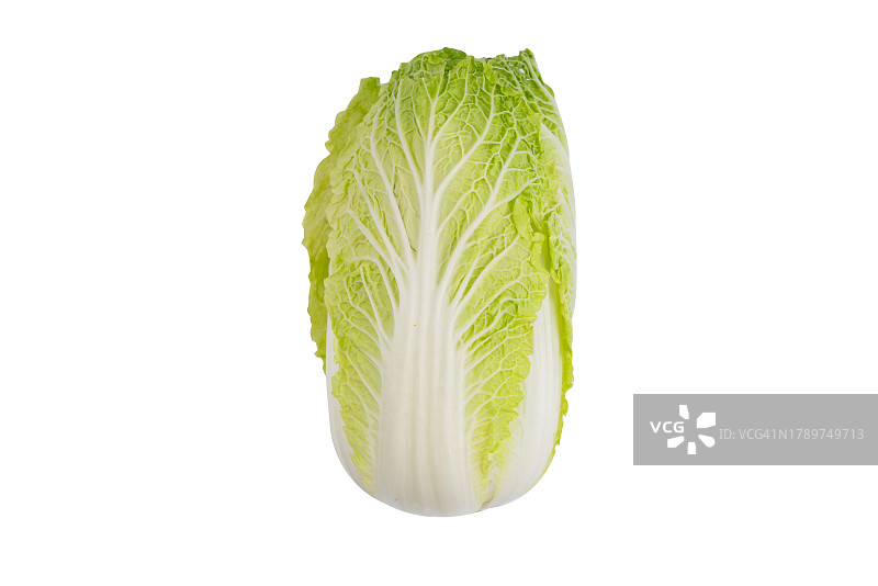白色背景上分离的新鲜绿色罗马生菜图片素材