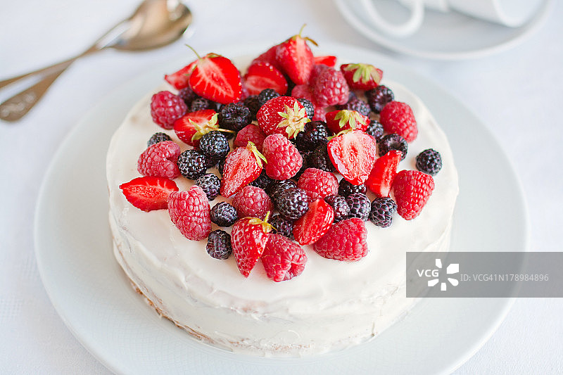 浆果天使蛋糕图片素材