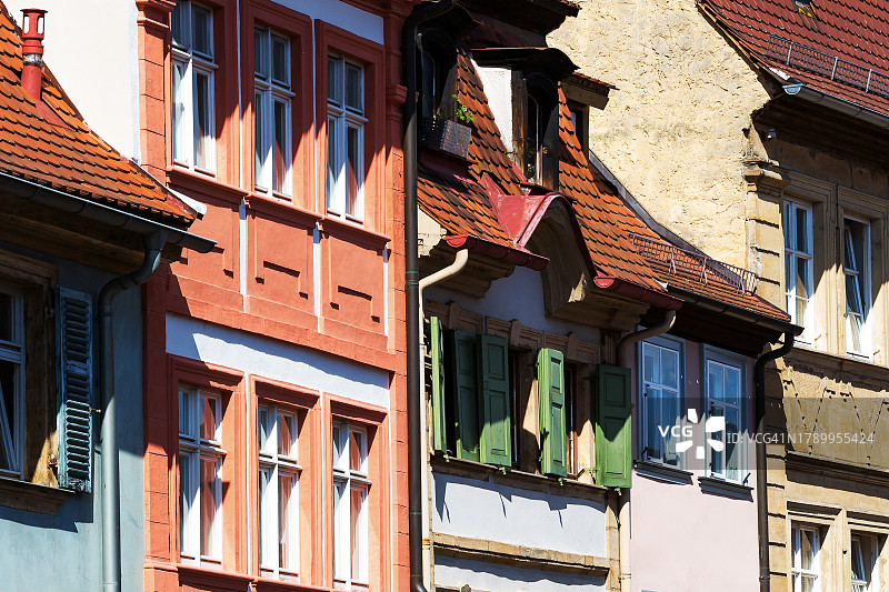 德国巴伐利亚班贝格老城的木骨架立面图片素材