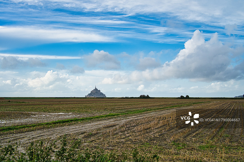 法国诺曼底圣米歇尔山图片素材
