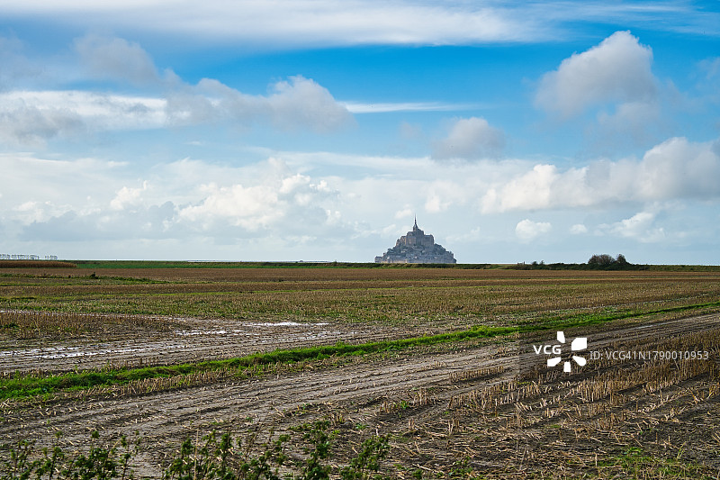 法国诺曼底圣米歇尔山图片素材