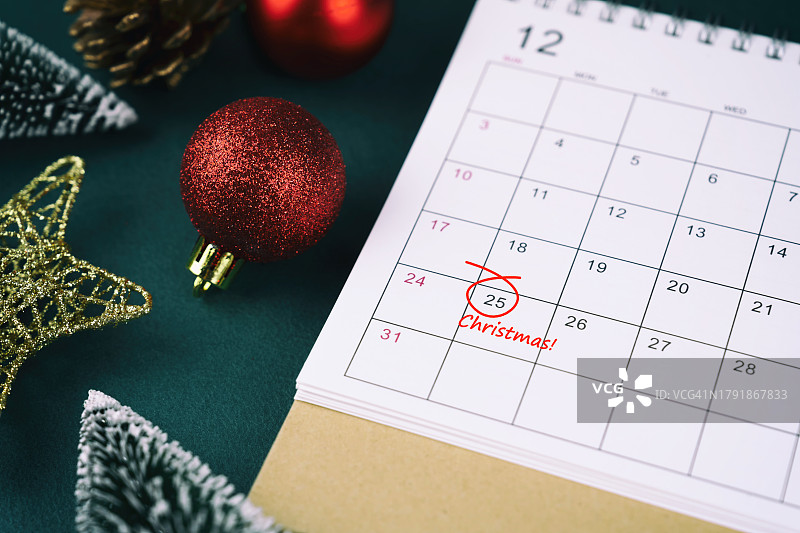 12月25日圣诞节日历图片素材