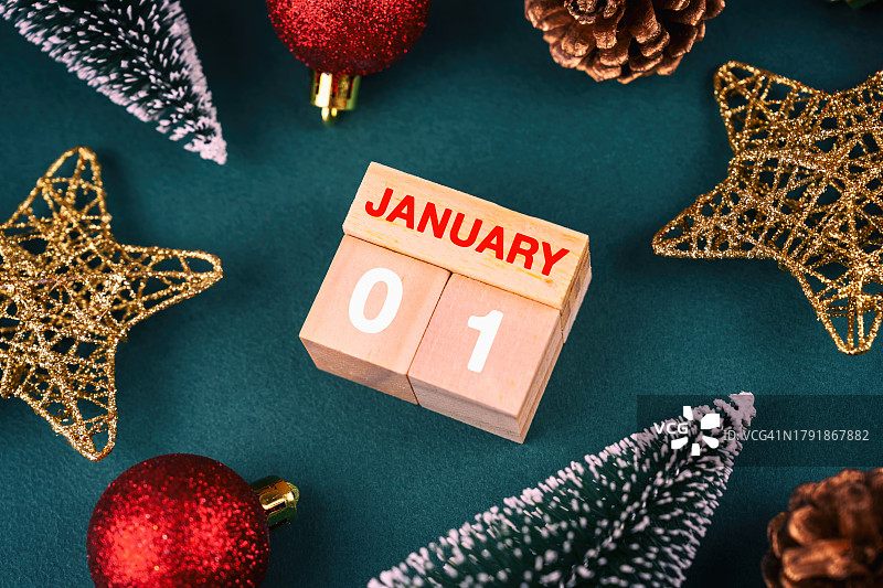 1月1日日历新年概念图片素材