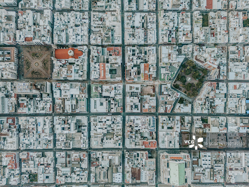 俯瞰蒙得维的亚市中心对称图片素材