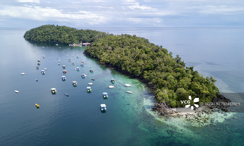 海洋旅游区航拍影像图片素材