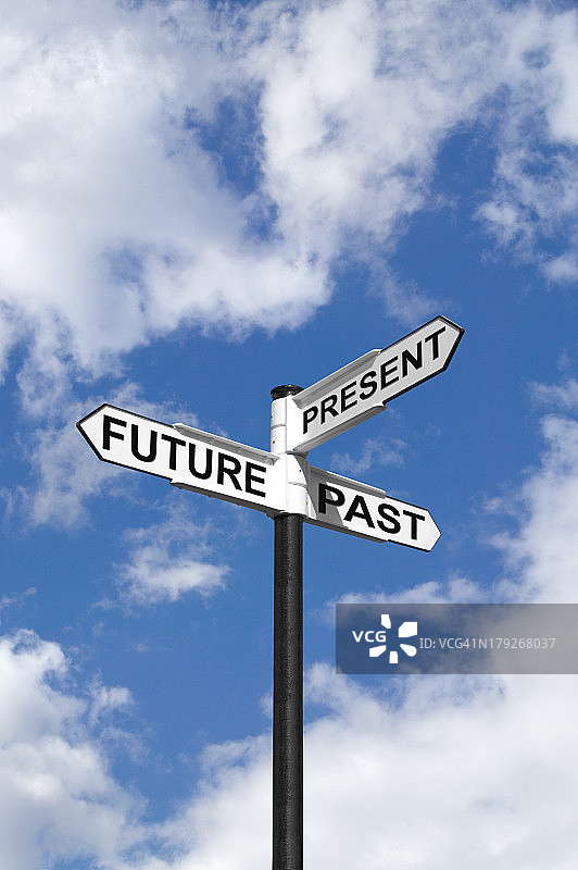 天空中的未来、过去与现在标志图片素材