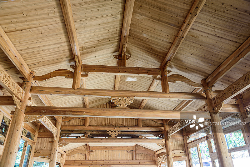 中国古建筑大梁结构图片素材