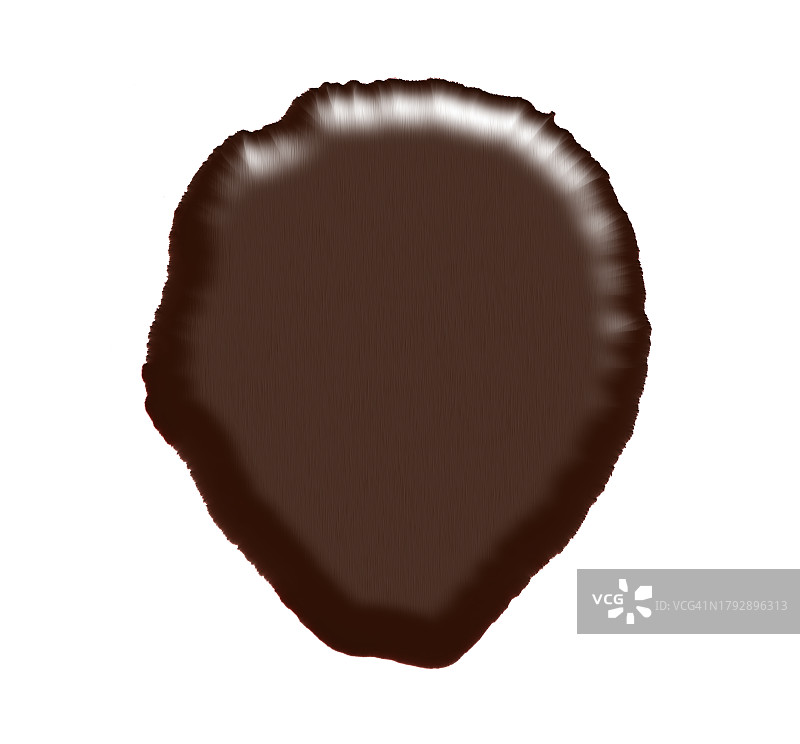 白色背景上的液态巧克力滴图片素材