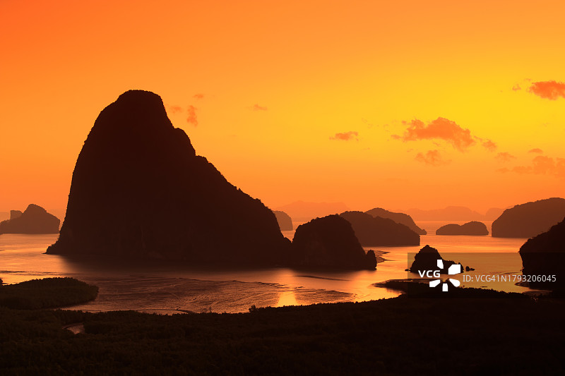 泰国攀牙湾萨美 Nang She 观景点日出图片素材