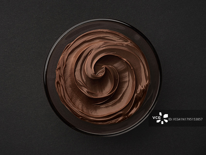 黑色背景上的巧克力俯视图图片素材