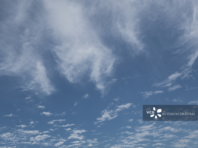 迪拜，阿拉伯联合酋长国天空中的云彩低角度景观图片素材