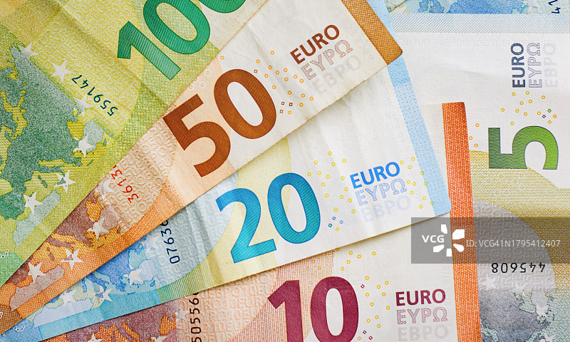 欧盟货币，欧元纸币图片素材