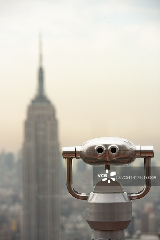 纽约帝国大厦公共望远镜图片素材