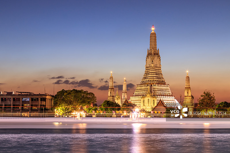泰国曼谷黎明寺日落景色图片素材